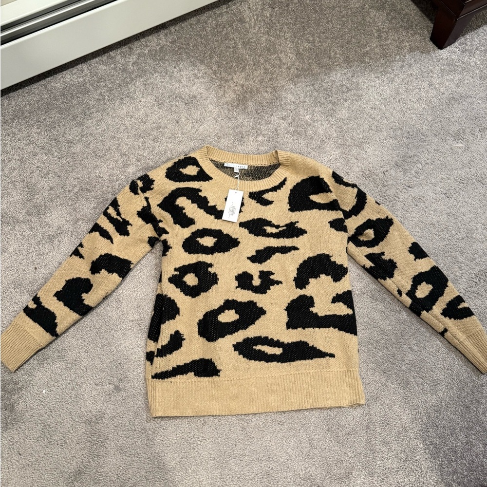 Baltic Born Tan and Black Leopard Print Sweater